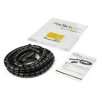 StarTech.com 1.5 m (4.9 ft.) Cable-Management Sleeve - Spiral - 25 mm (1 in.) Diameter, Cable sleeve, Polyethylene (PE), Black