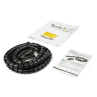 StarTech.com 2.5 m (8.2 ft.) Cable-Management Sleeve - Spiral - 25 mm (1 in.) Diameter, Cable sleeve, Polyethylene (PE), Black