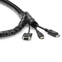 StarTech.com 1.5 m (4.9 ft.) Cable-Management Sleeve - Spiral - 45 mm (1.8 in.) Diameter, Cable sleeve, Polyethylene (PE), Black