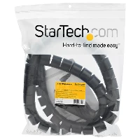 StarTech.com 1.5 m (4.9 ft.) Cable-Management Sleeve - Spiral - 45 mm (1.8 in.) Diameter, Cable sleeve, Polyethylene (PE), Black