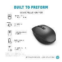 HP635Multi-DeviceWirelessMouse,Ambidextrous,RFWireless+Bluetooth,1200DPI,Black
