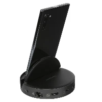 Universal USB-C Phone Dock Targus AWU420GL. Basic device type Smartphone, Brand compatibility Universal. Docking connector type USB Type-C. Width 108 mm, Depth 108 mm, Height 22.3 mm, Weight 290 g. Product colour Black  Get the most out of your USB-C smartphone with this Universal USB-C Phone Dock. Dock your USB-C DP Alt Mode phone to the Universal USB-C Phone Dock and connect it to an external HDMI display to extend the functionality of your phone to your television or monitor. Pl