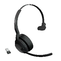 Jabra Evolve2 55 MS Mono - Cuffie con microfono - on-ear - Bluetooth - senza fili - eliminazione rumore attivata - USB-C tramite adattatore Bluetooth - nero - Zoom Certificato, Cisco Webex Certified, Tencent Meeting Certificato, Certificato Alcatel-Lucent