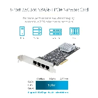 StarTech.com 4-Port 2.5Gbps NBASE-T PCIe Network Card, Intel I225-V Chip, Quad Port Computer Network Card, Multi-Gigabit NIC, PCI Express Server LAN Card, Desktop Ethernet Interface Card, PCI Express 2.0 (PR42GI-NETWORK-CARD) - Adattatore di rete - PCIe 2