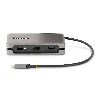 StarTech.com USB-C Multiport Adapter, 4K 60Hz HDMI/DP Video, 3-Port USB Hub, 100W Power Delivery Pass-Through, GbE, USB Type-C Travel Dock w/ Charging, 1ft/30cm Wrap-Around Cable - Mini Laptop Docking Station (DKT31CDHPD3) - Docking station - USB-C - HDMI