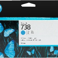 HP 738 130-ml Cyan DesignJet Ink Cartridge, Standard Yield, Cyan, 130 ml, 1 pc(s), Single pack