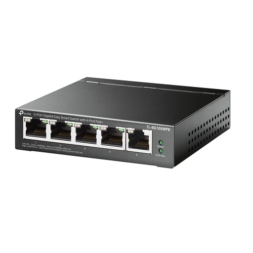 TP-Link 5-Port Gigabit Easy Smart Switch with 4-Port PoE+, L2, Gigabit Ethernet (10/100/1000), Power over Ethernet (PoE)