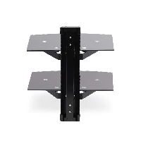 StarTech.com Dual Floating Wall-Mounted AV Shelves, Adjustable Height Shelf For Under TV, Organize A/V Equipment On Black Tempered Glass Shelves, Black, Glass, 7 kg, Aluminium, Plastic, Steel, Wall, 2 shelves