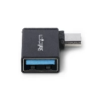 StarTech.com Right Angled USB-C to USB-A Adapter, USB 5Gbps, Compact USB-C Male to USB-A Female Adapter, Metal Housing, M/F, USB Type-C, USB Type-A, Black