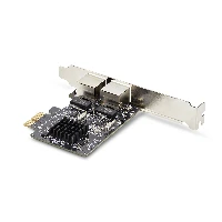 StarTech.com 2-Port Gigabit PCIe Network Adapter Card, 10/100/1000Mbps PCI Express NIC, Dual Realtek RTL8111H, Works with Windows and Linux, TAA Compliant, Internal, Wired, PCI Express, Ethernet, 1000 Mbit/s, Black