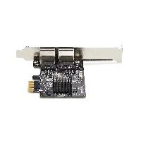 StarTech.com 2-Port Gigabit PCIe Network Adapter Card, 10/100/1000Mbps PCI Express NIC, Dual Realtek RTL8111H, Works with Windows and Linux, TAA Compliant, Internal, Wired, PCI Express, Ethernet, 1000 Mbit/s, Black