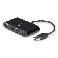 StarTech.com ST4200MINI2-USB-HUB, USB 2.0, USB 2.0 Type-A, 480 Mbit/s, Black, Acrylonitrile butadiene styrene (ABS), Thermoplastic elastomer (TPE)