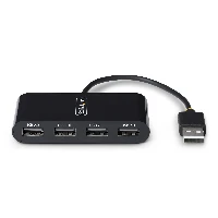 StarTech.com ST4200MINI2-USB-HUB, USB 2.0, USB 2.0 Type-A, 480 Mbit/s, Black, Acrylonitrile butadiene styrene (ABS), Thermoplastic elastomer (TPE)