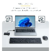 StarTech.com ST4200MINI2-USB-HUB, USB 2.0, USB 2.0 Type-A, 480 Mbit/s, Black, Acrylonitrile butadiene styrene (ABS), Thermoplastic elastomer (TPE)