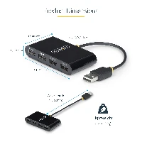 StarTech.com ST4200MINI2-USB-HUB, USB 2.0, USB 2.0 Type-A, 480 Mbit/s, Black, Acrylonitrile butadiene styrene (ABS), Thermoplastic elastomer (TPE)