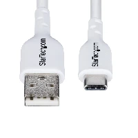 StarTech.com 3m (9.8ft) USB-A to USB-C Charging Cable, Charge & Sync, 3A, USB 2.0, TPE Jacket - White USB Charging Cord, 3 m, USB A, USB C, USB 2.0, 0.48 Gbit/s, White