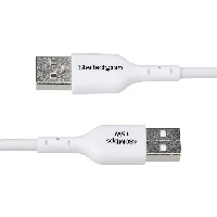 StarTech.com 6.6ft (2m) USB-A to USB-C Charging Cable, Charge & Sync, 3A, USB 2.0, TPE Jacket - White USB Charging Cord, 2 m, USB A, USB C, USB 2.0, 0.48 Gbit/s, White