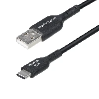StarTech.com 3ft (1m) USB-A to USB-C Charging Cable, Charge & Sync, 3A, USB 2.0, TPE Jacket - Black USB Charging Cord, 1 m, USB A, USB C, USB 2.0, 0.48 Gbit/s, Black