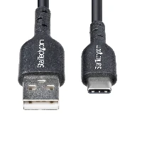 StarTech.com 6.6ft (2m) USB-A to USB-C Charging Cable, Charge & Sync, 3A, USB 2.0, TPE Jacket - Black USB Charging Cord, 2 m, USB A, USB C, USB 2.0, 0.48 Gbit/s, Black