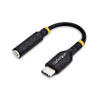 StarTech.com 5in (12.7cm) USB-C to 3.5mm TRRS Headphone/Headset Jack Audio Adapter, USB Type-C Aux Dongle, 32-bit DAC, Supports USB-C/Thunderbolt, Laptop/Phone/Tablet, USB Type-C 2.0, 3.5 mm, 0.127 m, Black