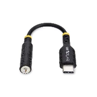 StarTech.com 5in (12.7cm) USB-C to 3.5mm TRRS Headphone/Headset Jack Audio Adapter, USB Type-C Aux Dongle, 32-bit DAC, Supports USB-C/Thunderbolt, Laptop/Phone/Tablet, USB Type-C 2.0, 3.5 mm, 0.127 m, Black