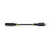 StarTech.com 5in (12.7cm) USB-C to 3.5mm TRRS Headphone/Headset Jack Audio Adapter, USB Type-C Aux Dongle, 32-bit DAC, Supports USB-C/Thunderbolt, Laptop/Phone/Tablet, USB Type-C 2.0, 3.5 mm, 0.127 m, Black