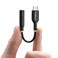 StarTech.com 5in (12.7cm) USB-C to 3.5mm TRRS Headphone/Headset Jack Audio Adapter, USB Type-C Aux Dongle, 32-bit DAC, Supports USB-C/Thunderbolt, Laptop/Phone/Tablet, USB Type-C 2.0, 3.5 mm, 0.127 m, Black