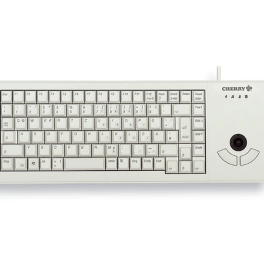 CHERRY XS Trackball, Full-size (100%), Wired, USB, QWERTY, Grey