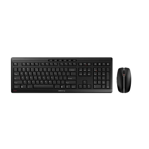 CHERRY Stream Desktop, Full-size (100%), Wireless, RF Wireless, QWERTY, Black, Mouse included