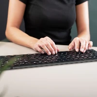 CHERRY KW 9100 SLIM, Wireless, RF Wireless + Bluetooth, QWERTY, Black