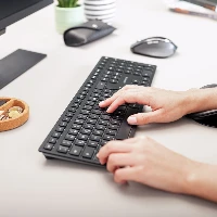 CHERRY KW 9100 SLIM, Wireless, RF Wireless + Bluetooth, QWERTY, Black
