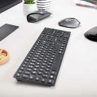 CHERRY KW 9100 SLIM, Wireless, RF Wireless + Bluetooth, QWERTY, Black