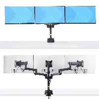 StarTech.com Triple Monitor Desk Mount For Up To Three 27in Screens, VESA 75x75/100x100, Tool-Less Arm Adjustments, C-Clamp/Grommet Mount, Spring-Assisted Arms, Clamp/Grommet, 21 kg, 68.6 cm (27