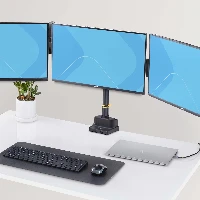 StarTech.com Triple Monitor Desk Mount For Up To Three 27in Screens, VESA 75x75/100x100, Tool-Less Arm Adjustments, C-Clamp/Grommet Mount, Spring-Assisted Arms, Clamp/Grommet, 21 kg, 68.6 cm (27