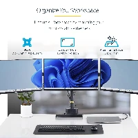 StarTech.com Triple Monitor Desk Mount For Up To Three 27in Screens, VESA 75x75/100x100, Tool-Less Arm Adjustments, C-Clamp/Grommet Mount, Spring-Assisted Arms, Clamp/Grommet, 21 kg, 68.6 cm (27