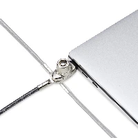 StarTech.com Slim Lock Noble Wedge Slot Compatible, 5ft (1.5m) Locking Cable, Desk Anti-Theft Security For Laptop/Notebook, Cut-Resistant Steel Cable, Keyed Lock, 2 m, Noble, Wedge, 2 Keys, Carbon steel, Black