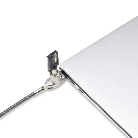 StarTech.com Slim Lock Noble Wedge Slot Compatible, 5ft (1.5m) Locking Cable, Desk Anti-Theft Security For Laptop/Notebook, Cut-Resistant Steel Cable, Keyed Lock, 2 m, Noble, Wedge, 2 Keys, Carbon steel, Black