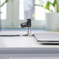 StarTech.com Slim Lock Noble Wedge Slot Compatible, 5ft (1.5m) Locking Cable, Desk Anti-Theft Security For Laptop/Notebook, Cut-Resistant Steel Cable, Keyed Lock, 2 m, Noble, Wedge, 2 Keys, Carbon steel, Black