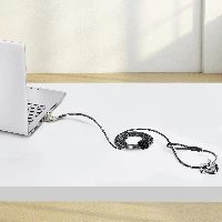 StarTech.com Slim Lock Noble Wedge Slot Compatible, 5ft (1.5m) Locking Cable, Desk Anti-Theft Security For Laptop/Notebook, Cut-Resistant Steel Cable, Keyed Lock, 2 m, Noble, Wedge, 2 Keys, Carbon steel, Black