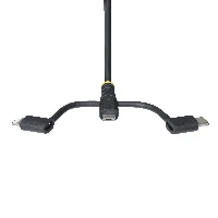 StarTech.com 3.3ft (1m) Rugged USB Multi Charging Cable, USB to Lightning/Micro-USB/Type-C, Apple MFi Certified, Aramid Jacket, Universal 3-in-1 USB Charger Cord for iPhone/iPad/Android, 1 m, USB A, Micro-USB B, USB 2.0, 0.48 Gbit/s, Black