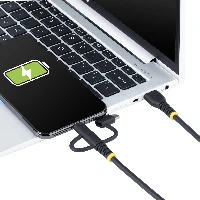 StarTech.com 3.3ft (1m) Rugged USB Multi Charging Cable, USB to Lightning/Micro-USB/Type-C, Apple MFi Certified, Aramid Jacket, Universal 3-in-1 USB Charger Cord for iPhone/iPad/Android, 1 m, USB A, Micro-USB B, USB 2.0, 0.48 Gbit/s, Black
