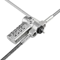 StarTech.com Universal Laptop Cable Lock 6.6ft (2m), Serialized Security Cable for Notebook, Compatible w/Noble Wedge/Nano/K-Slot Keyless Combination Cable, TAA, 2 m, Kensington, Nano, Noble, Wedge, Combination lock, Carbon steel, Plastic, Black, Silver