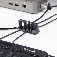 StarTech.com Peripheral Cable Anchor Lock, Secure Keyboard/Mouse, Cable Lock For Shared Office/Public Computers, Cable Trap Compatible w/Laptop Security Cable/Padlock - TAA, Cable holder, Desk, Plastic, Steel, Black