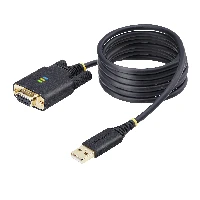 StarTech.com 6.6ft (2m) USB to Null Modem Serial Adapter Cable, COM Retention, FTDI, USB-A to DB9 RS232, Interchangeable DB9 Screws/Nuts, Windows/macOS/Linux, Black, 2 m, USB Type-A, DB-9, Male, Female