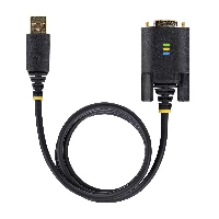 StarTech.com 6.6ft (2m) USB to Null Modem Serial Adapter Cable, COM Retention, FTDI, USB-A to DB9 RS232, Interchangeable DB9 Screws/Nuts, Windows/macOS/Linux, Black, 2 m, USB Type-A, DB-9, Male, Female