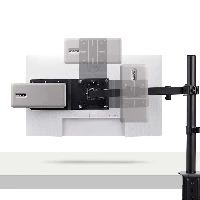 StarTech.com VESA Mounting Bracket for NUC/Thin Clients or Laptop Docking Stations, VESA 75x75/100x100 Compatible Extension Plate For Mini PC, Monitor stand-mounted CPU holder, SFF, 75 x 75,100 x 100 mm, Black, Steel, Screw