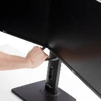StarTech.com Crossbar Dual Monitor Desk Stand For Double 27-inch Screens, VESA Mount 75x75/100x100, Toolless Height Adjustment, Up To 13.2lb (6kg) Per Display, 12 kg, 43.2 cm (17