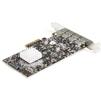 StarTech.com 4-Port USB PCIe Card - 10Gbps USB 3.1/3.2 Gen 2 Type-A PCI Express Expansion Card with 2 Controllers - 4x USB-A - USB PCIe Add-On Adapter Card - Windows/Mac/Linux, PCIe, USB 3.2 Gen 2 (3.1 Gen 2), PCIe 3.0, SATA 15-pin, Black, Metallic, 40000 h