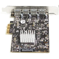 StarTech.com 4-Port USB PCIe Card - 10Gbps USB 3.1/3.2 Gen 2 Type-A PCI Express Expansion Card with 2 Controllers - 4x USB-A - USB PCIe Add-On Adapter Card - Windows/Mac/Linux, PCIe, USB 3.2 Gen 2 (3.1 Gen 2), PCIe 3.0, SATA 15-pin, Black, Metallic, 40000 h