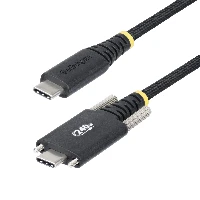 StarTech.com 6.6ft (2m) USB-C Charging Cable, Side Screw Locking, 240W (5A) PD EPR, Dual-Layer Silicone/Braided Jacket, USB 2.0 Laptop Charger Cable, USB-IF Certified, Rugged USB-C Charging Cord, 2 m, USB C, USB C, USB 2.0, 0.48 Gbit/s, Black